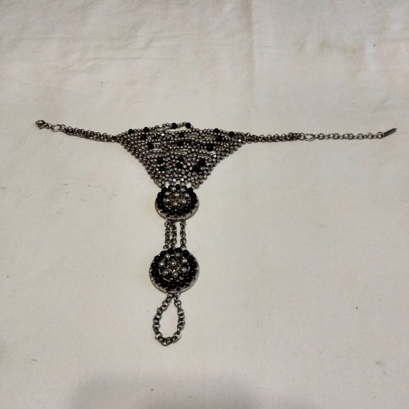 Iris Apfel & Bajalia Black & Silver Panja Hand Bracelet - Picture 2 of 14